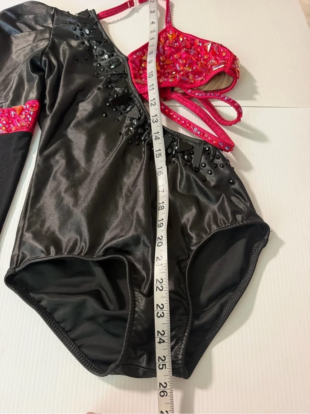 Glamour solo dance costume red black jazz Rich Girl Broadway contemporary SA  ad